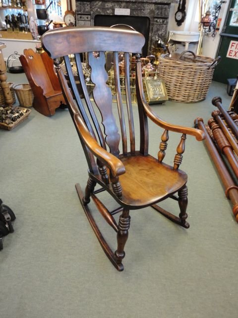 Victorian Fiddle Back Rocking Chair