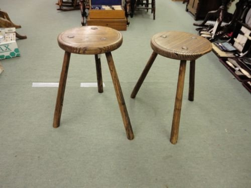 Pair of Early Tripod Stools