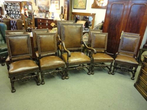 Superb Set of 10 Oak Chairs