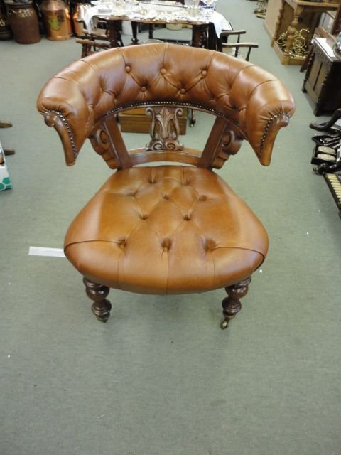 Quality Victorian Mahogany Desk Chair