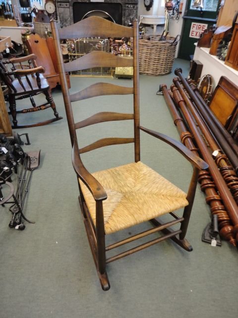 Rush Seated Ladderback Rocking Chair