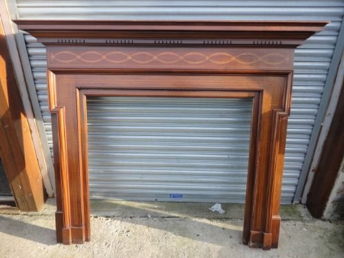 Mahogany Inlaid Fireplace
