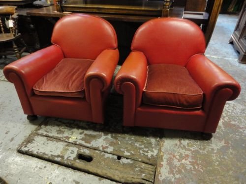 Pair of Leather Armchairs