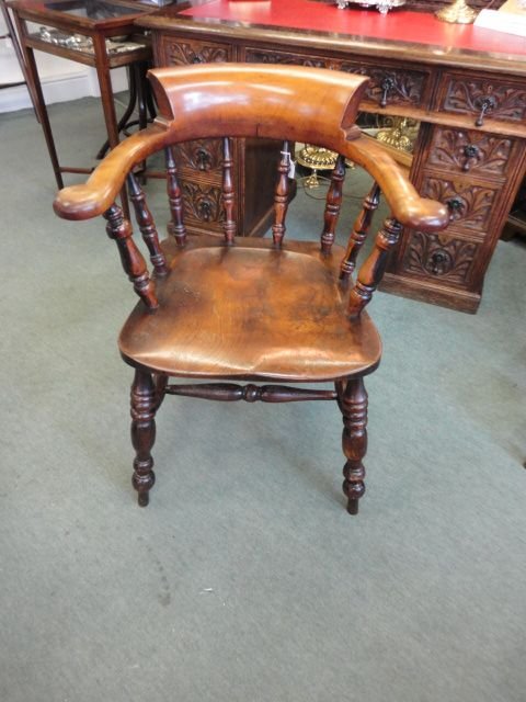 Victorian Smokers Bow Armchair.