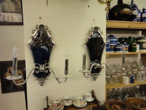 Quality Twin Mirrored Wall Sconces