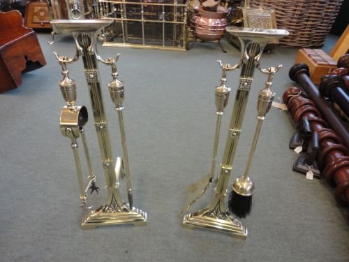 Pair of Brass Fire Companions