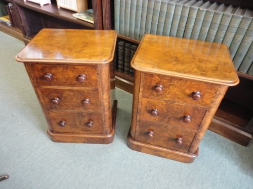 Pair of Walnut Bedsides