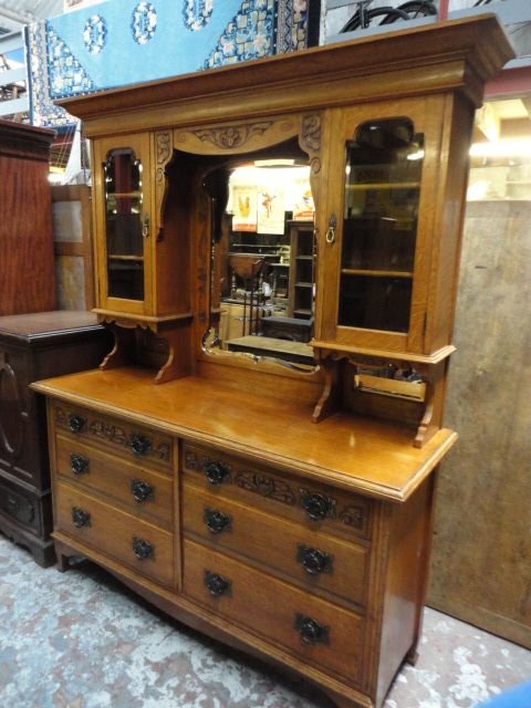 Oak Mirror Back Sideboard