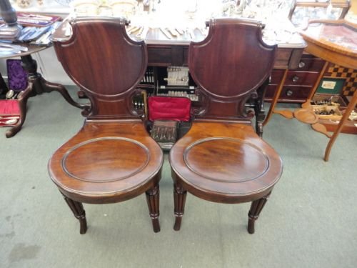 Pair of Heavy Quality Mahogany Chairs