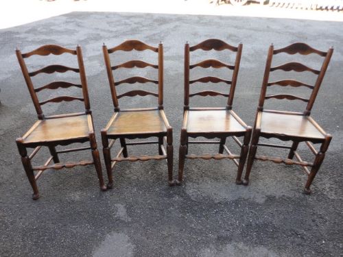 Set of 4 Period Ladderback Chairs