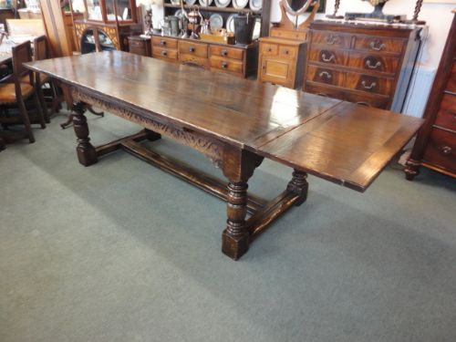Large Oak Draw Leaf Table