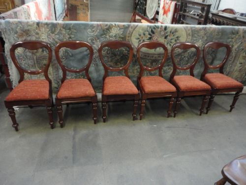 Set of 6 Victorian Balloon Back Chairs