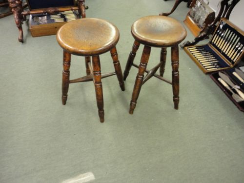 Pair of Victorian Hardwood Stools