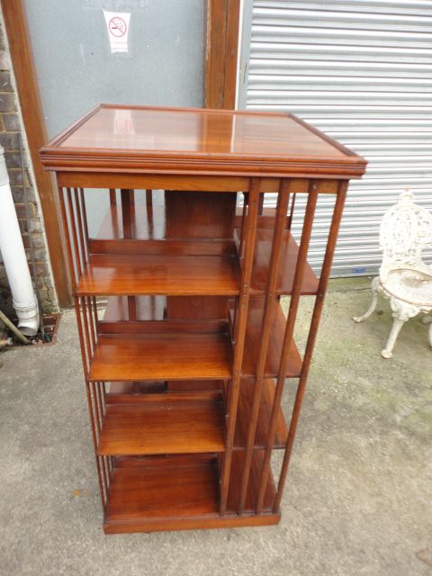 Tall Mahogany Revolving Bookcase