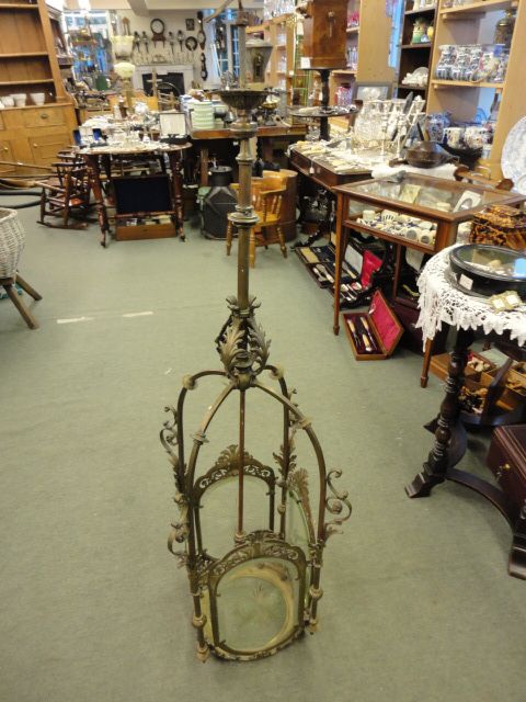 Superb Quality Victorian Brass Gas Hall Lantern