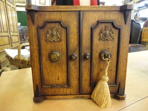 Miniature Oak Safe Cabinet