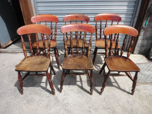 Set of 6 Victorian Kitchen Chairs