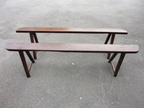 Pair of Fruit Wood Benches