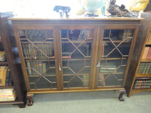Mahogany 3 Door Bookcase
