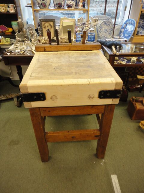 Butchers Block on Stand