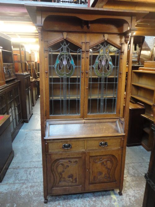 Oak Arts & Crafts Bureau Bookcase