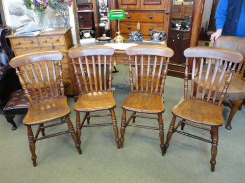 Set 4 Victorian Kitchen Chairs.
