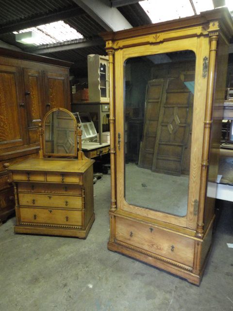 Arts & Crafts Ash Robe & Dressing Chest