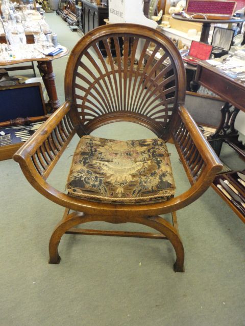 Unusual Oak Armchair