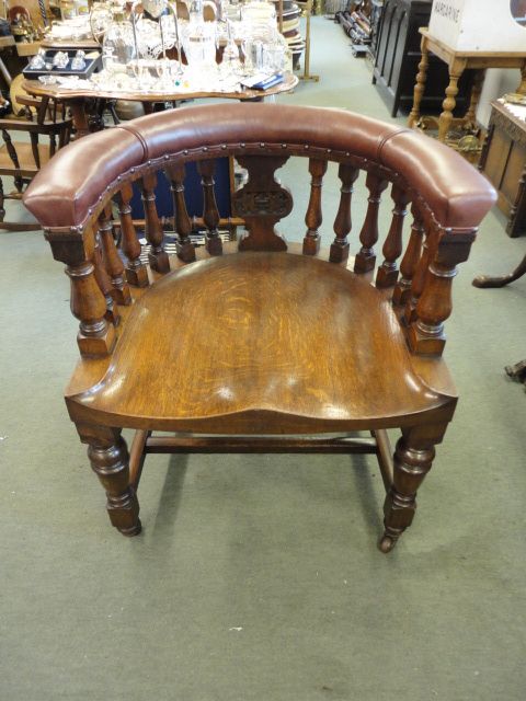 Extra Wide Oak Desk Chair