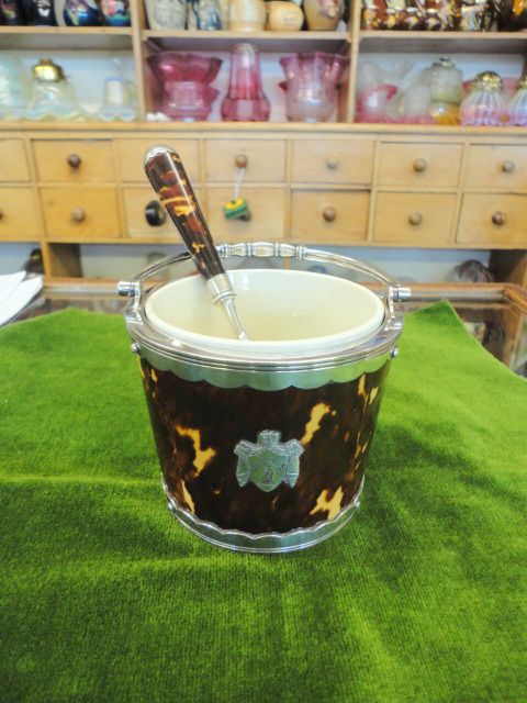 Quality Victorian Tortoise Shell & Epns Butter Tub