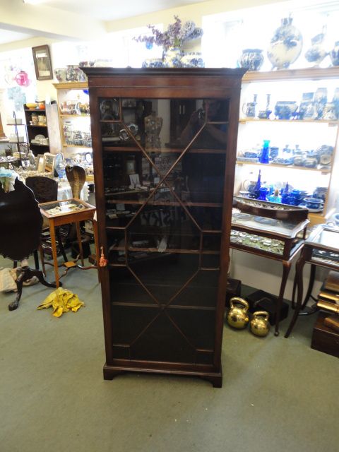 Tall Mahogany Glazed Bookcase