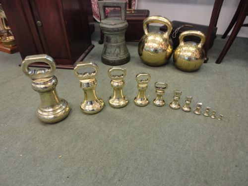 Set 11 Victorian Bell Weights 14 Lb - 1/4 Oz