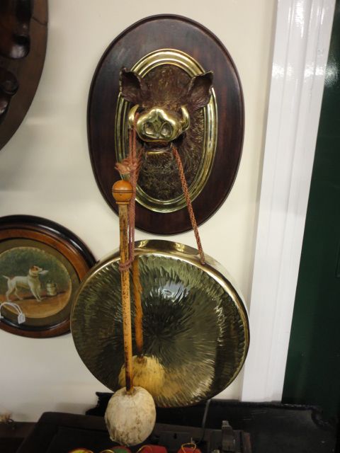 Cast Brass Boars Head Dinner Gong