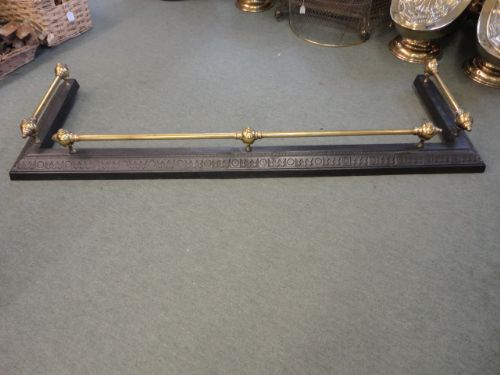 Extra Large Victorian Cast Iron & Brass Fender.
