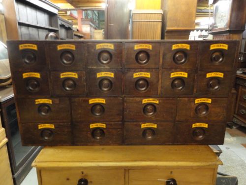 Victorian Mahogany Chemist Bank