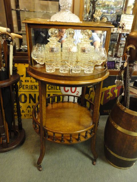 Superb Quality Golden Oak Drinks Table