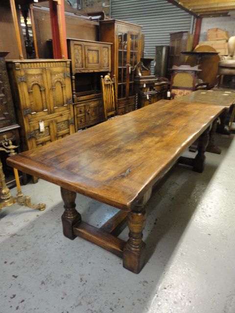 Quality Large 8' Oak Refectory Table