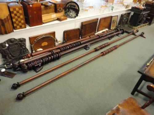 Pair of Long Victorian Curtain Poles