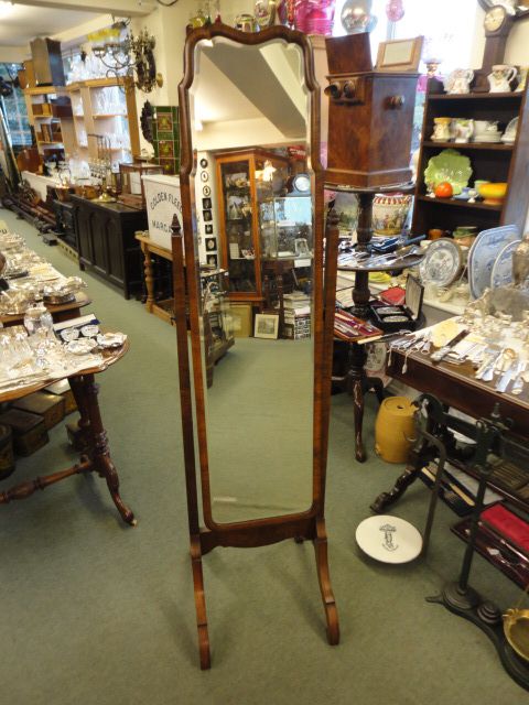 Walnut Cheval Mirror
