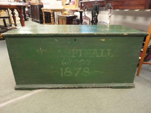 Decorated Pine Blanket Box