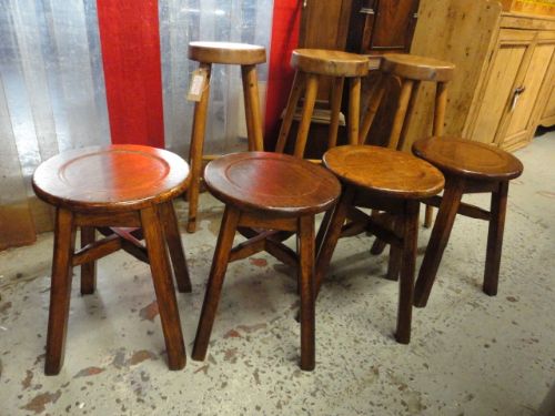 Set of 4 Hardwood Stools