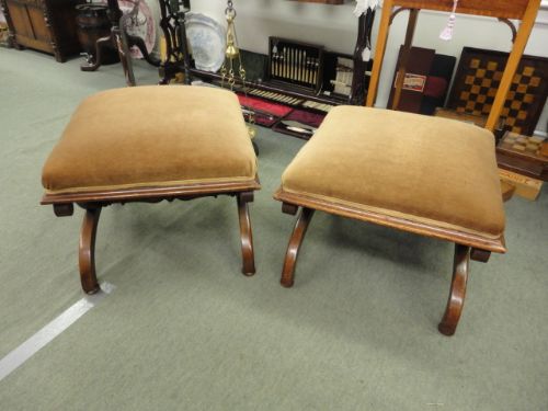 Pair of Unusual Hardwood Stools