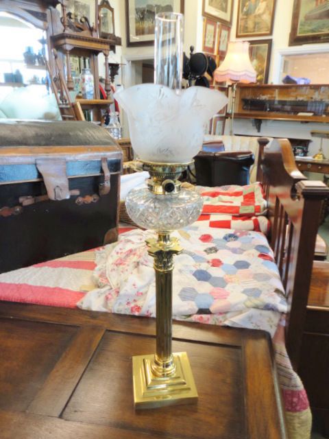 Victorian Oil Lamp & Shade