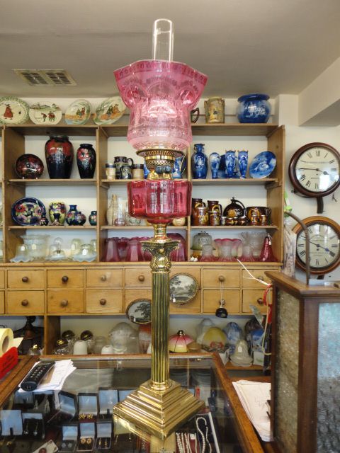 Large Cranbury Oil Lamp & Shade
