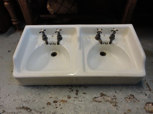 Double Pottery Pair of Basins