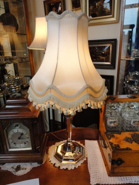 Large Silver Table Lamp