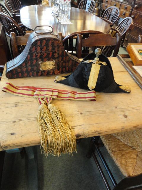 Edwardian Officers Bicorn Hat & Japanned Case