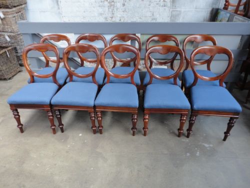 Set of 10 Victorian Balloon Back Chairs