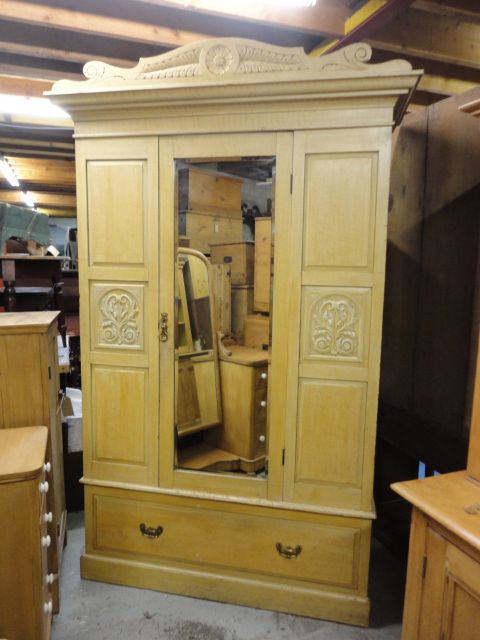 Victorian  Decorated Pine Wardrobe