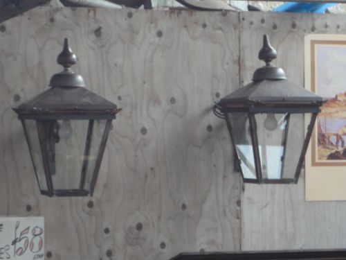Pair of Copper Lanterns on Brackets